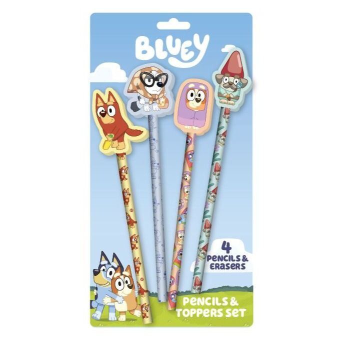 Impact Merch - Bluey Characters Pencil & Topper 2 (Set of 4)