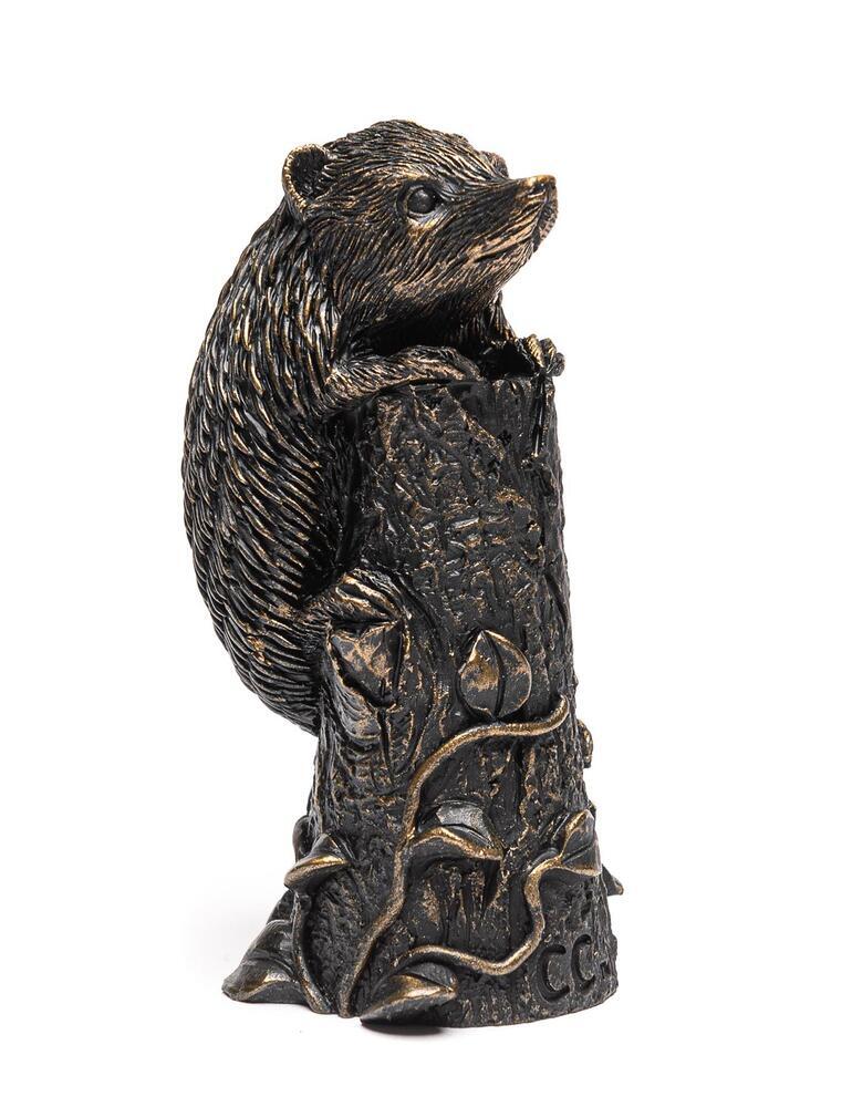 Jardinopia Cane Companion - Antique Bronze Hedgehog