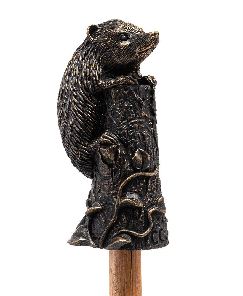 Jardinopia Cane Companion - Antique Bronze Hedgehog