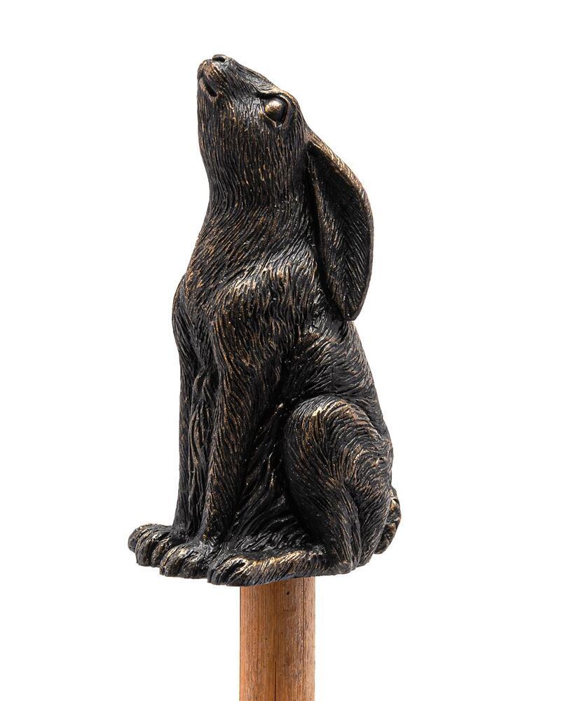 Jardinopia Cane Companion - Antique Bronze Moongazing Hare