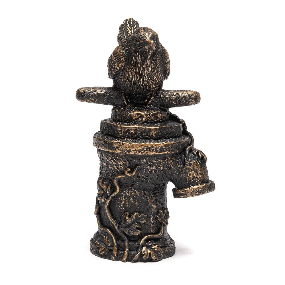 Jardinopia Cane Companion - Antique Bronze Wren On Tap
