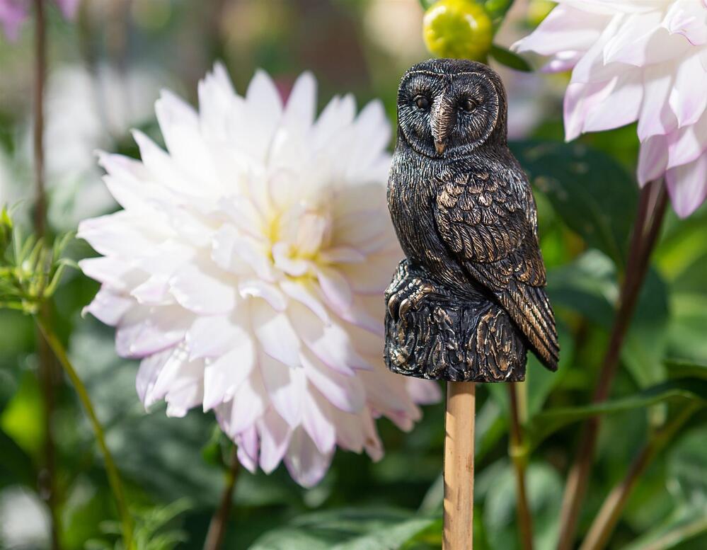 Jardinopia Cane Companion - Antique Bronze Barn Owl