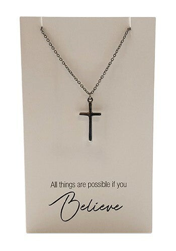 Heartfelt Jewellery - All Things Are Possible If You Believe - Plain Cross