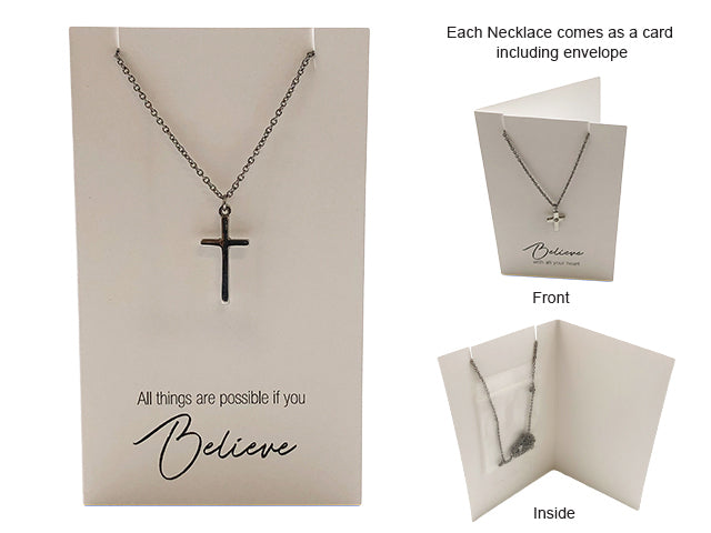 Heartfelt Jewellery - All Things Are Possible If You Believe - Plain Cross