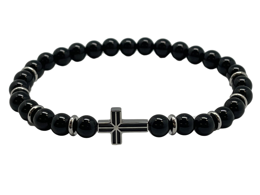 Hematite Bracelet With Cross