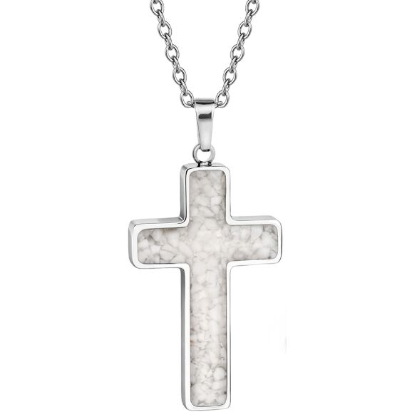 A Gift of Faith - White Howlite Cross with Chain