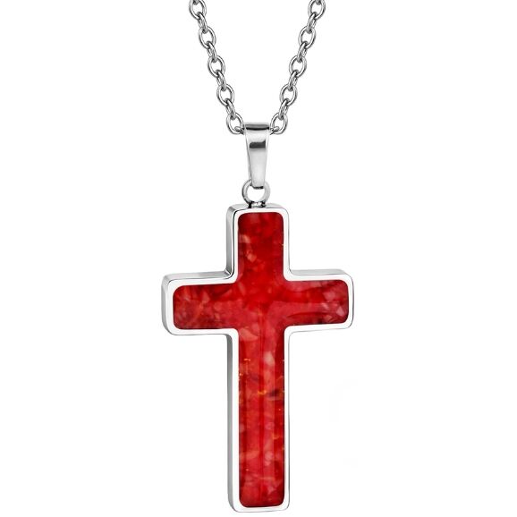 A Gift of Faith - Red Agate Cross with Chain