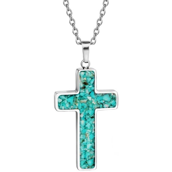 A Gift of Faith - Turquoise Cross with Chain