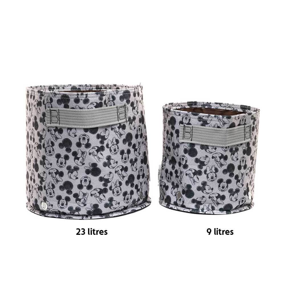 Jardinopia Eco Pot Fabric - Disney Mickey & Minnie Mouse Small Grey