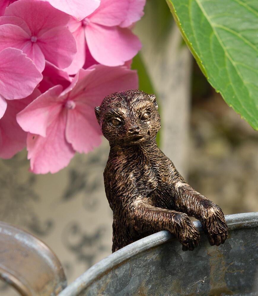 Jardinopia Pot Buddies - Antique Bronze Meerkat