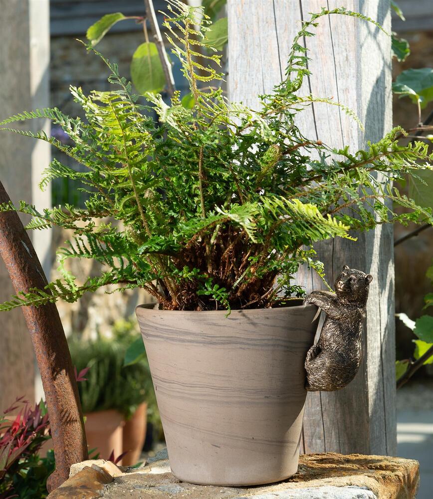Jardinopia Pot Buddies - Antique Bronze Brown Bear