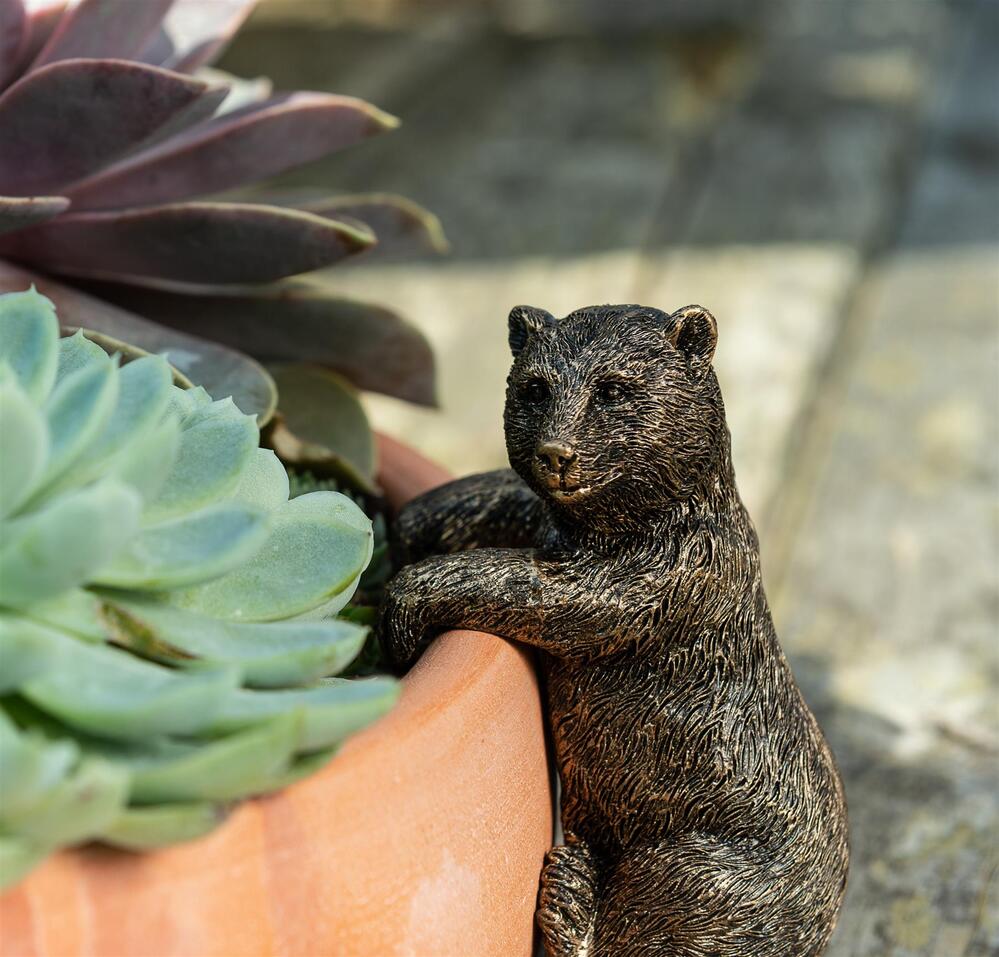 Jardinopia Pot Buddies - Antique Bronze Brown Bear