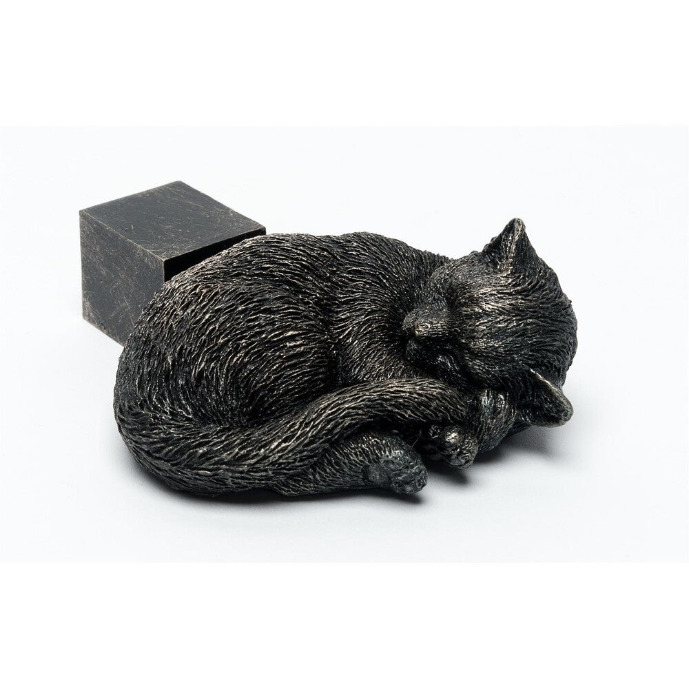 Jardinopia Potty Feet - Antique Bronze Sleeping Cat Curled Up (Set Of 3)