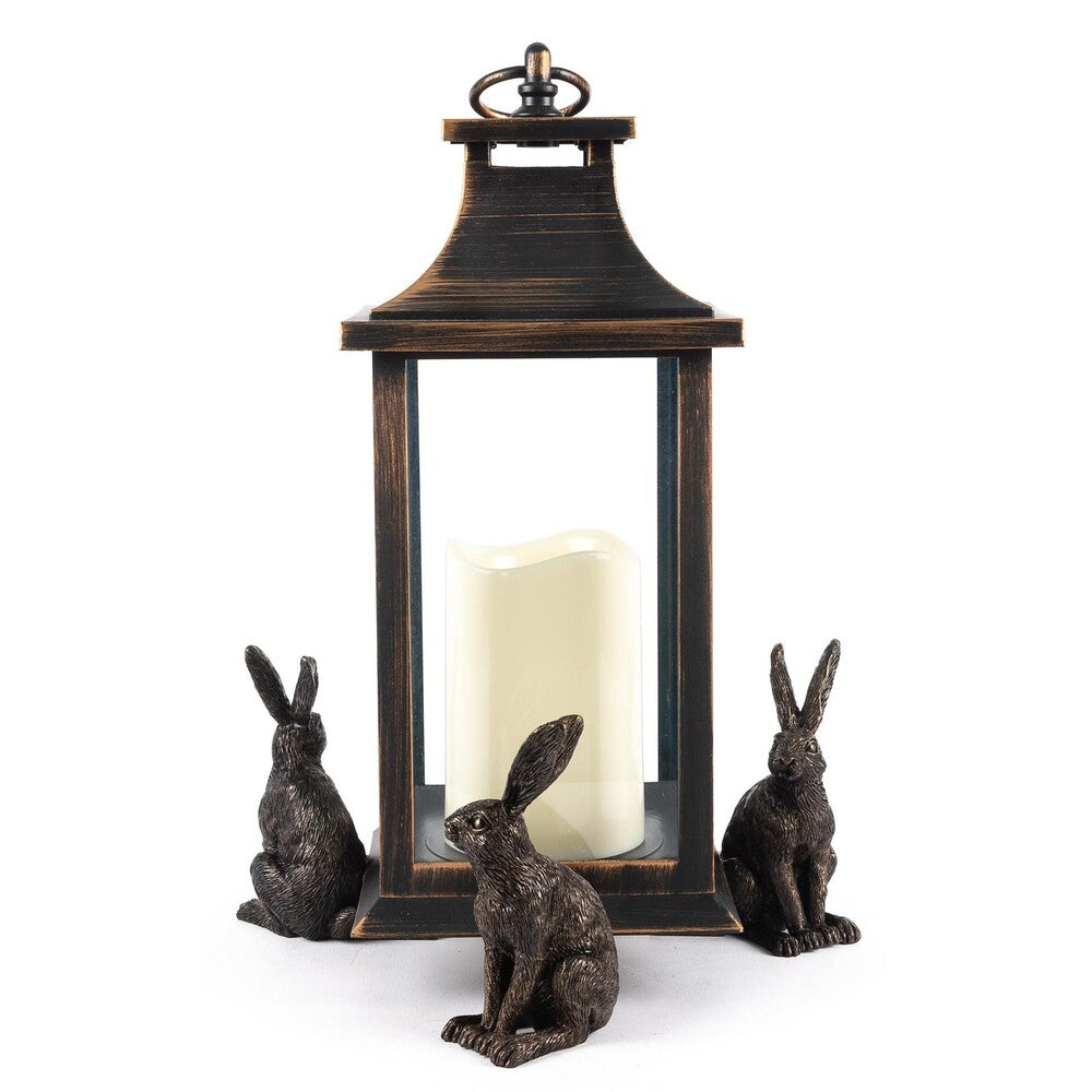 Jardinopia Potty Feet - Antique Bronze Vigilant Hare (Set Of 3)
