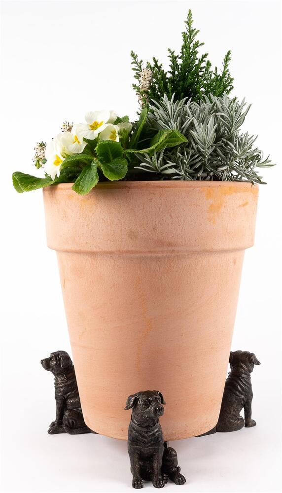 Jardinopia Potty Feet - Antique Bronze Staffordshire Bull Terrier (Set Of 3)