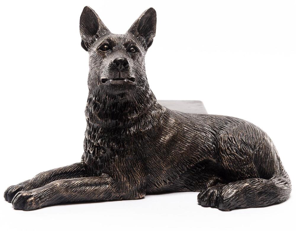 Jardinopia Potty Feet - Antique Bronze German Shepherd (Set Of 3)