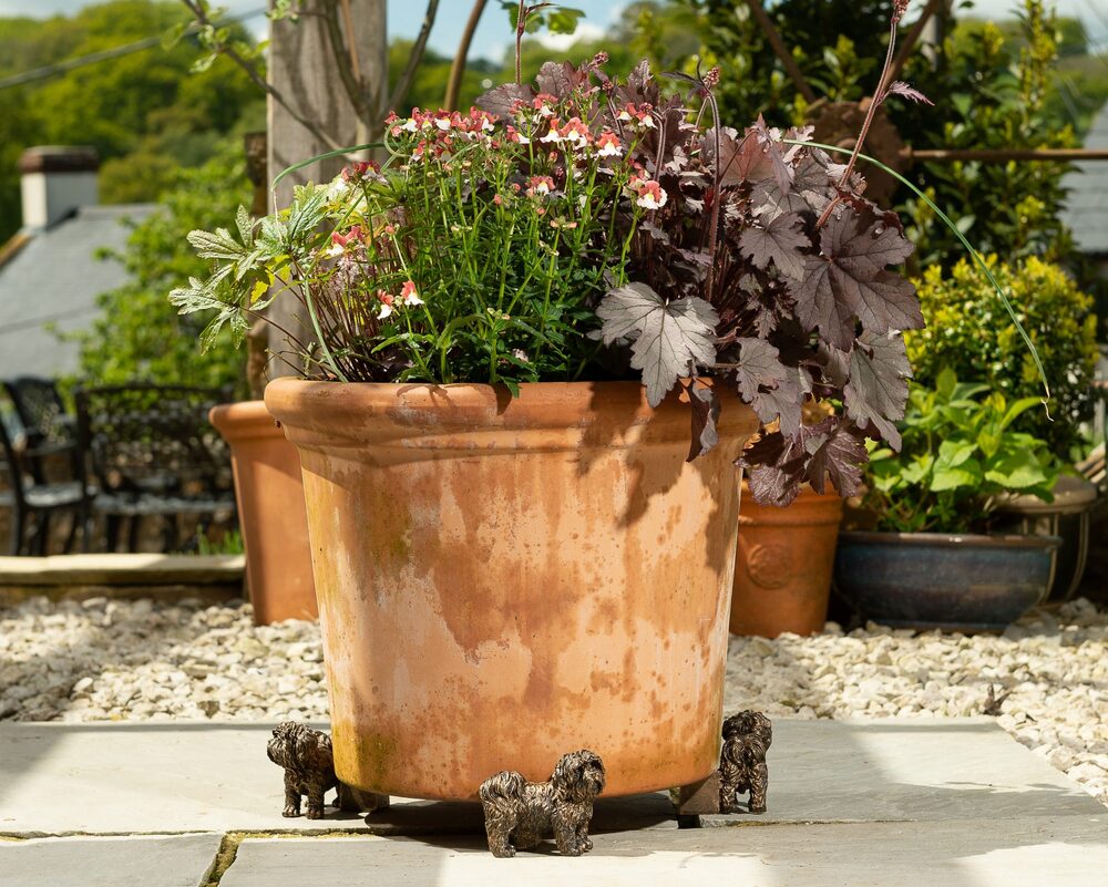 Jardinopia Potty Feet - Antique Bronze Shih-tzu (Set Of 3)