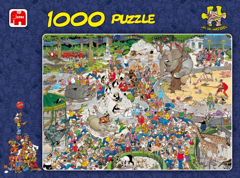 Jan Van Haasteren Puzzle 1000pc - The Zoo
