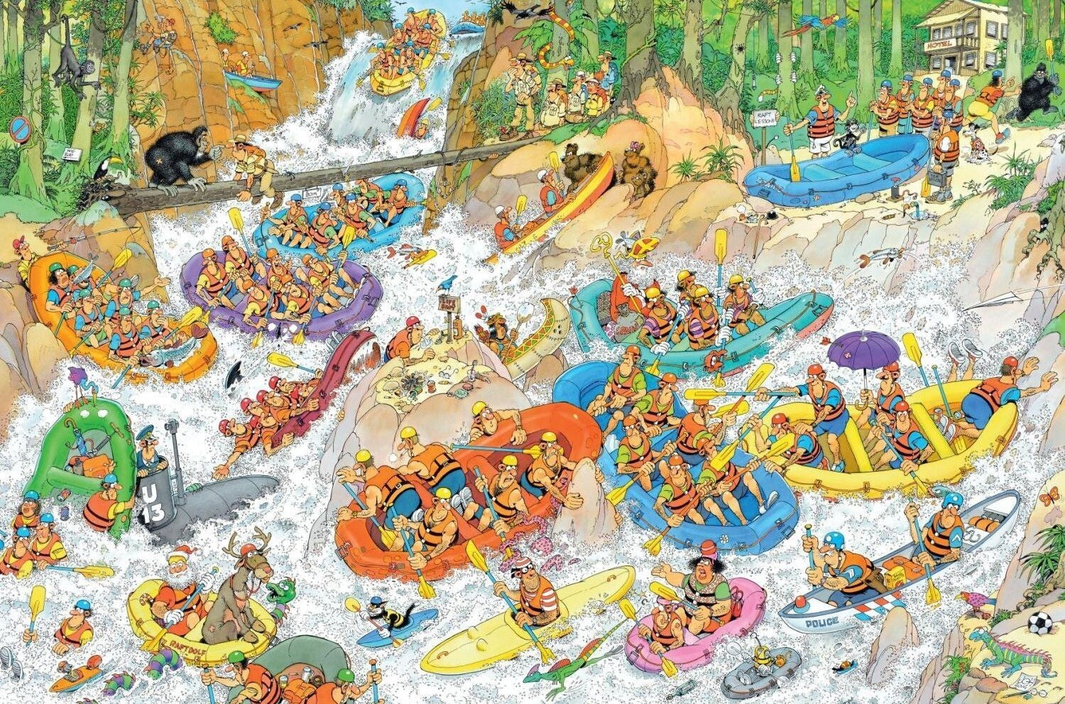 Jan Van Haasteren Puzzle 1500pc - Wild Water Rafting