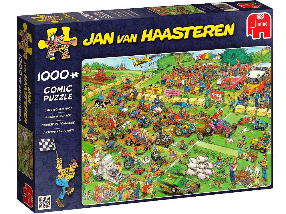 Jan Van Haasteren Puzzle 1000pc - Lawn Mower Race