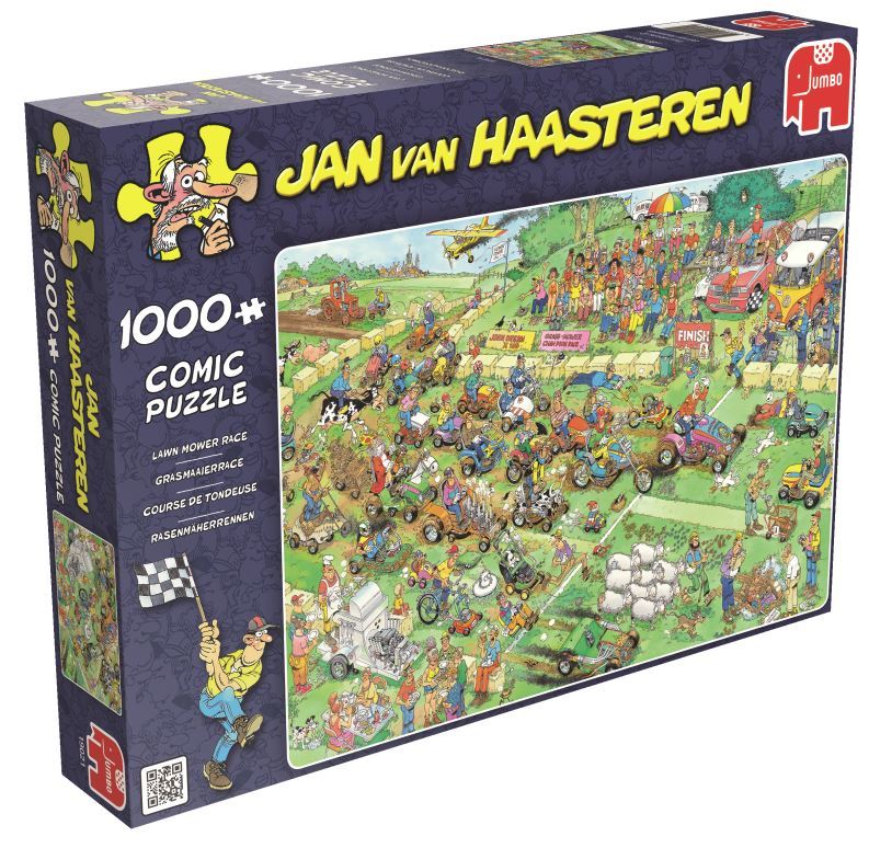 Jan Van Haasteren Puzzle 1000pc - Lawn Mower Race
