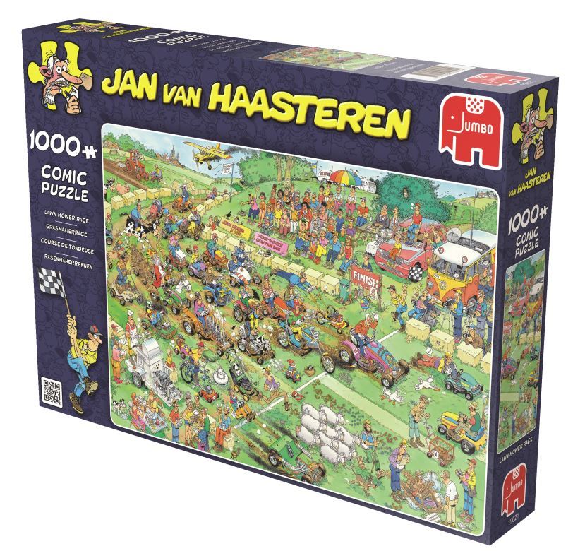 Jan Van Haasteren Puzzle 1000pc - Lawn Mower Race