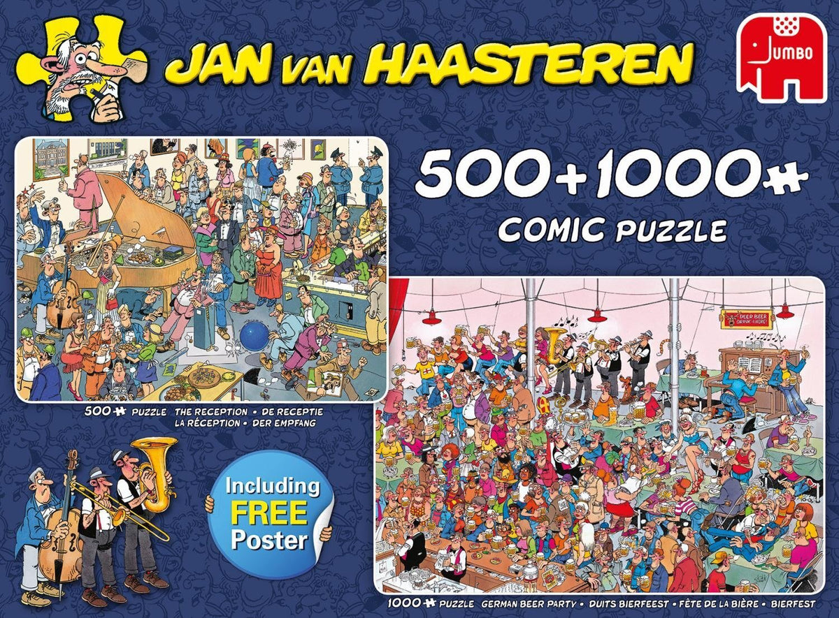 Jan Van Haasteren Puzzle 2 In 1 500pc + 1000pc - Lets Party