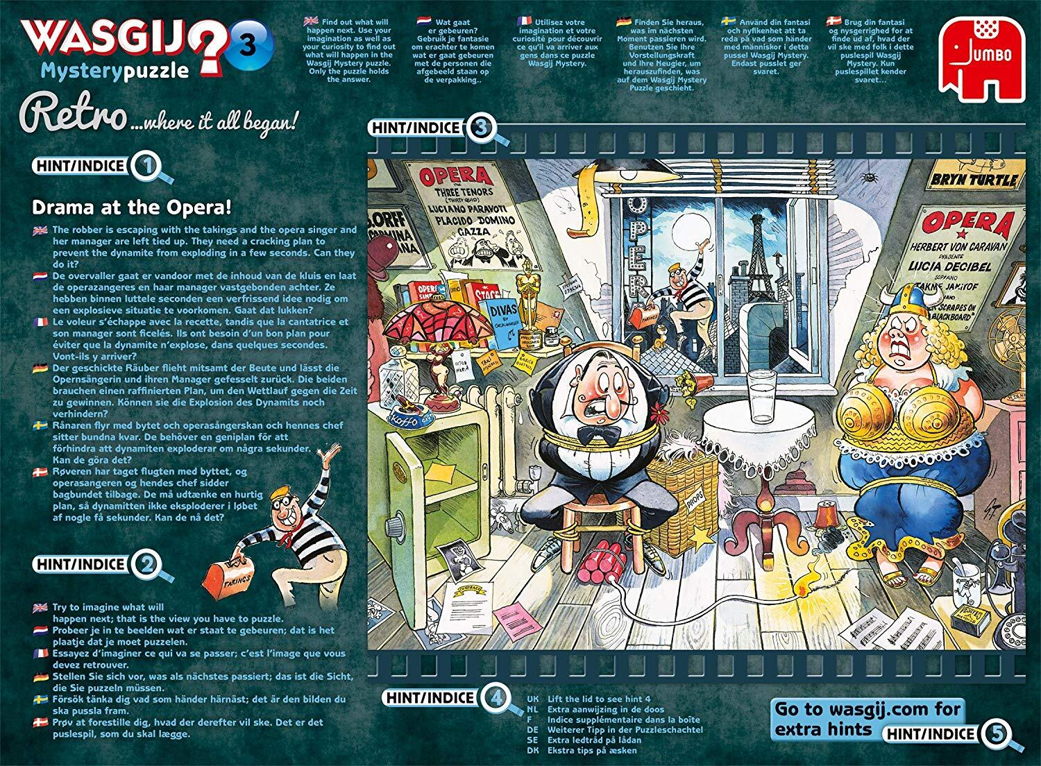 Wasgij? Puzzle 1000pc - Retro Mystery 3 - Drama At The Opera!