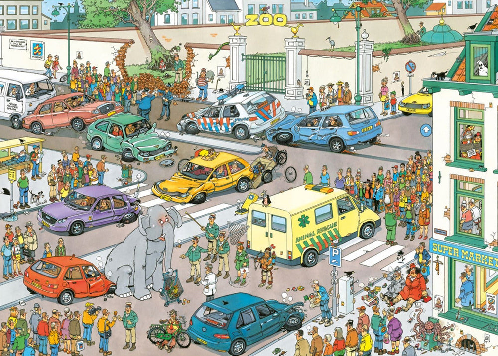 Jan Van Haasteren Puzzle 1000pc - Jumbo Goes Shopping