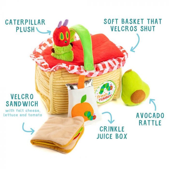 The Very Hungry Caterpillar Picnic Basket Plush Playset - 7pc