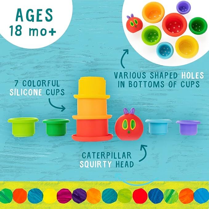 The Very Hungry Caterpillar Bath Stacking Cups & Squirty Set