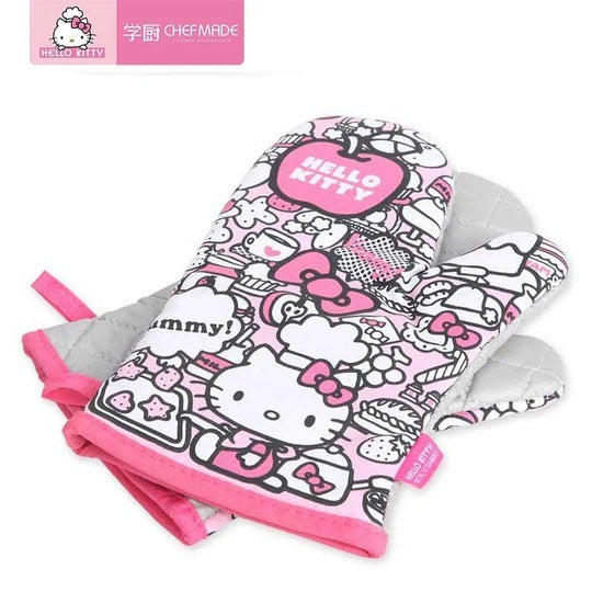 Chefmade x Sanrio - Hello Kitty Oven Mitts (Set of 2) - Yummy Tea Time