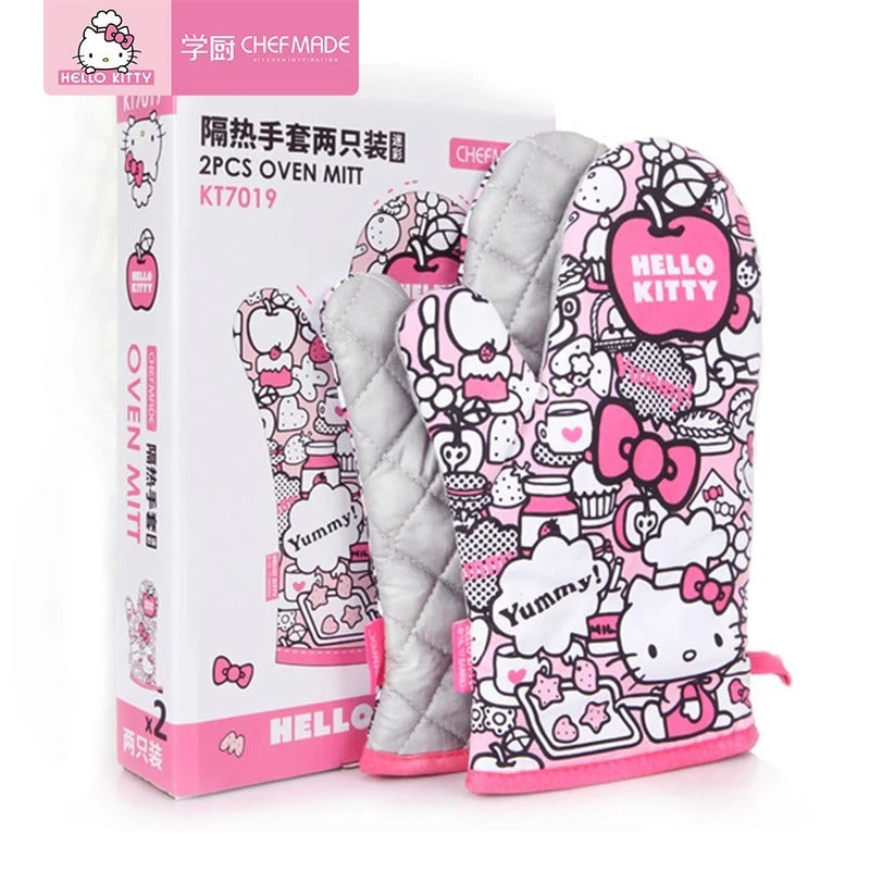 Chefmade x Sanrio - Hello Kitty Oven Mitts (Set of 2) - Yummy Tea Time