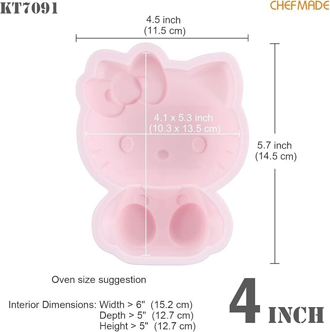 Chefmade x Sanrio - Hello Kitty Silicone Cake Mold 4inch