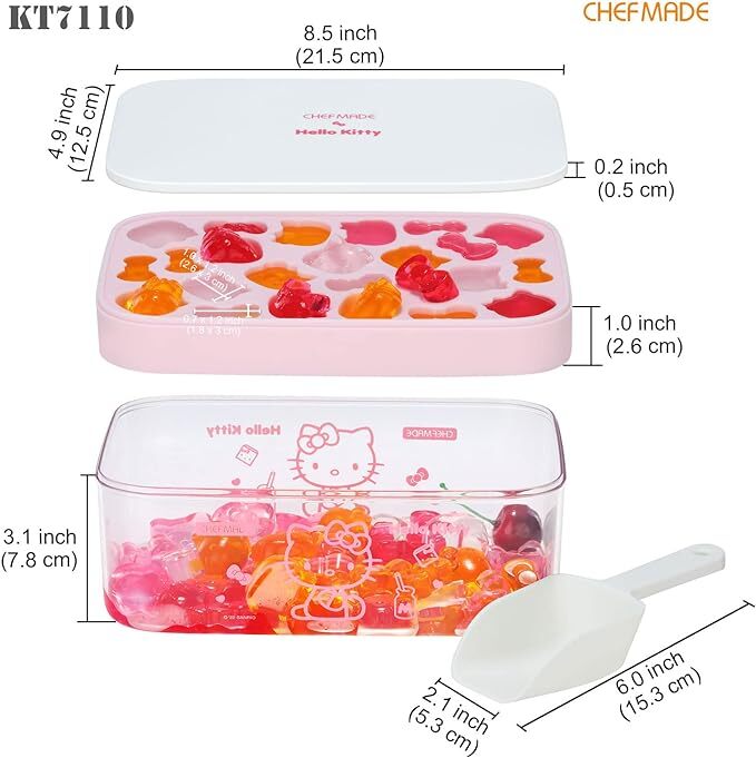 Chefmade x Sanrio - Hello Kitty Ice Cube Tray with Lid & Bin
