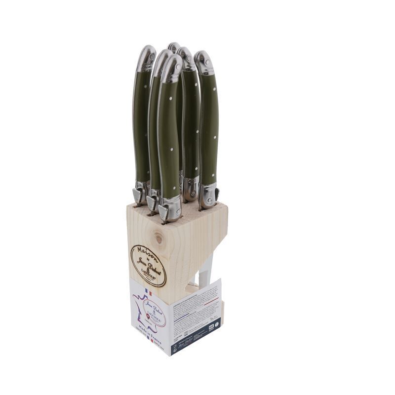 Jean Dubost Laguiole Maison - 6pc Steak Knife Set Khaki