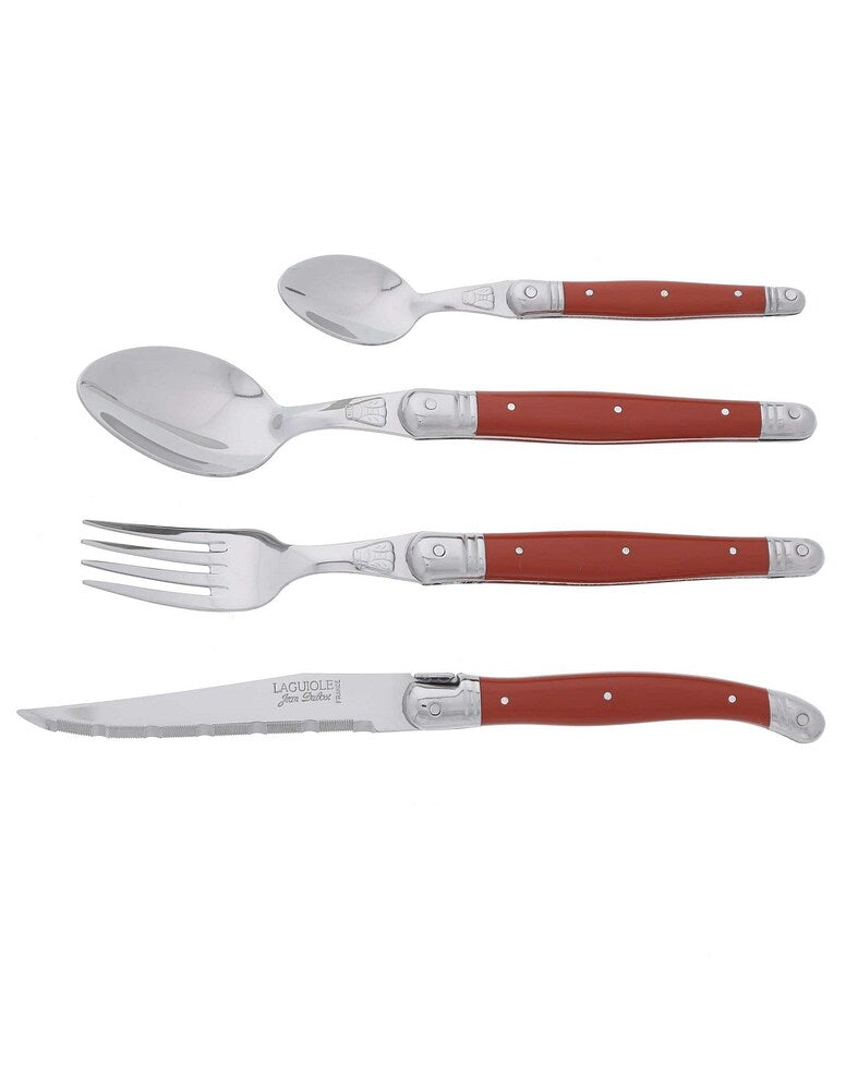 Jean Dubost Laguiole Maison - 24pc Cutlery Set Brick Red