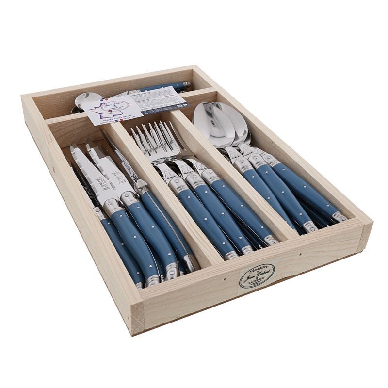 Jean Dubost Laguiole Maison - 24pc Cutlery Set Arctic Blue