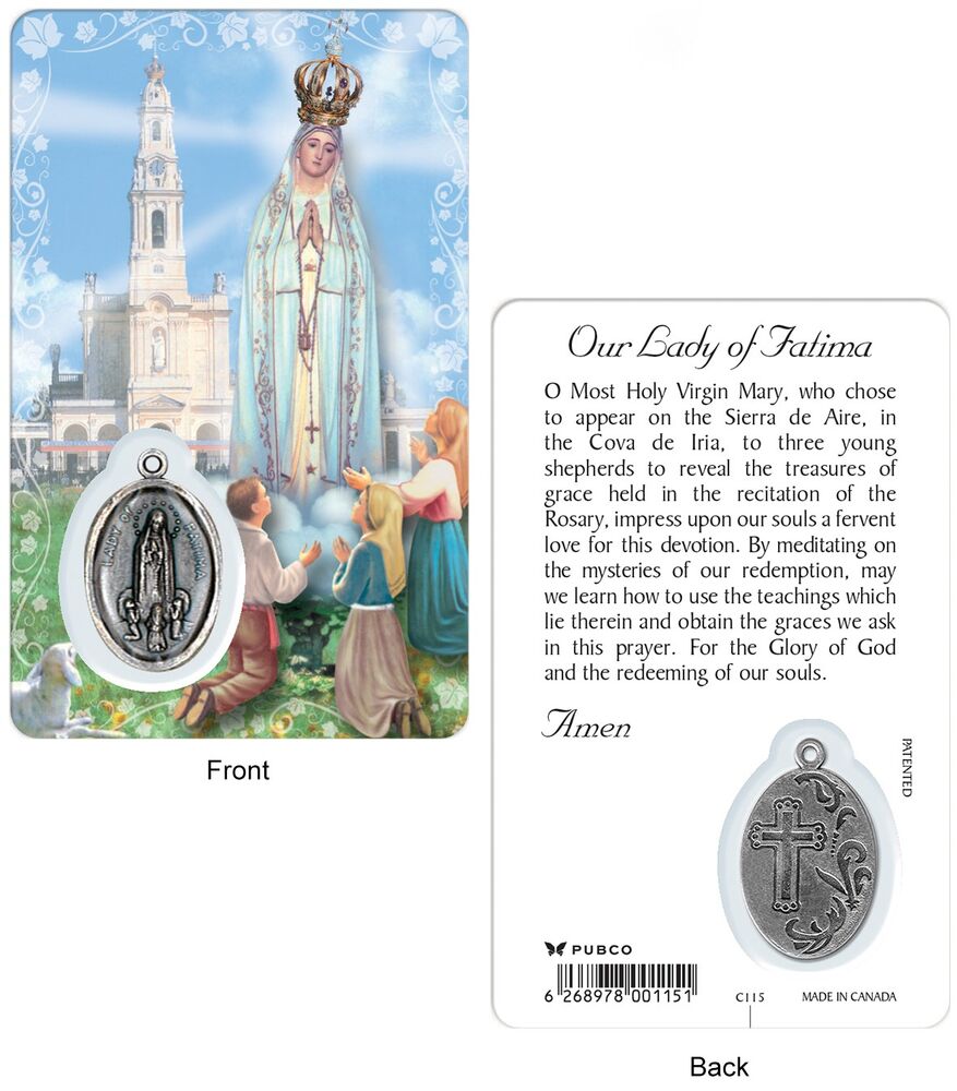 Our Lady of Fatima Souvenir Card and Charm