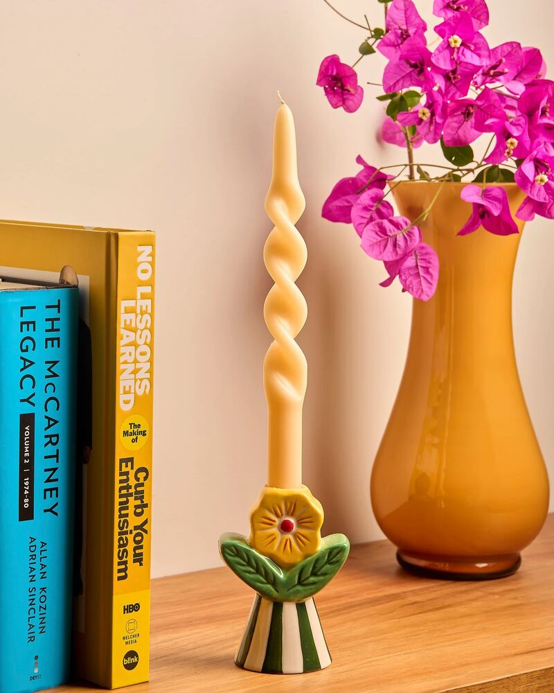 La La Land Beyond Retro Folk - Stoneware Candle Holder