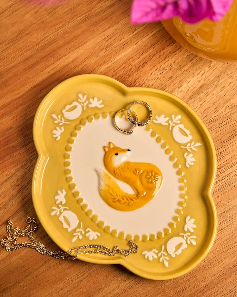 La La Land Beyond Retro Folk - Stoneware Foxy Dish