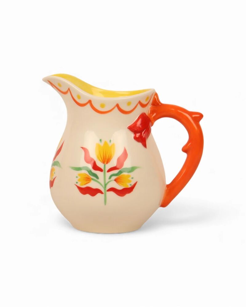 La La Land Beyond Retro Folk - Stoneware Hand Painted Milk Jug