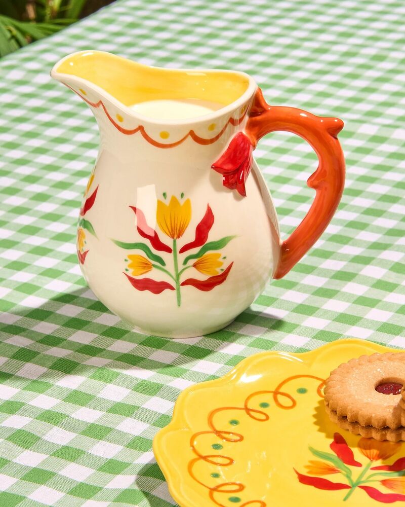 La La Land Beyond Retro Folk - Stoneware Hand Painted Milk Jug