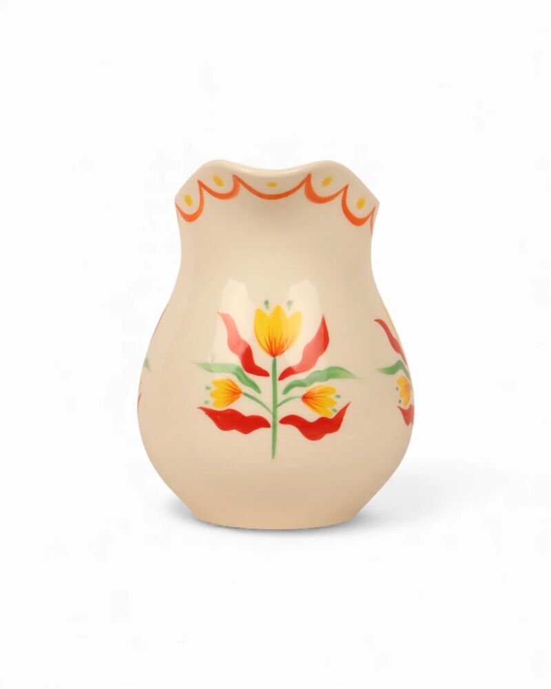 La La Land Beyond Retro Folk - Stoneware Hand Painted Milk Jug