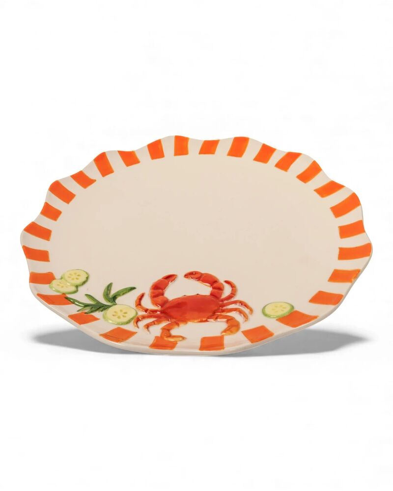 La La Land Beyond Seaview - Stoneware Crab Dinner Plate