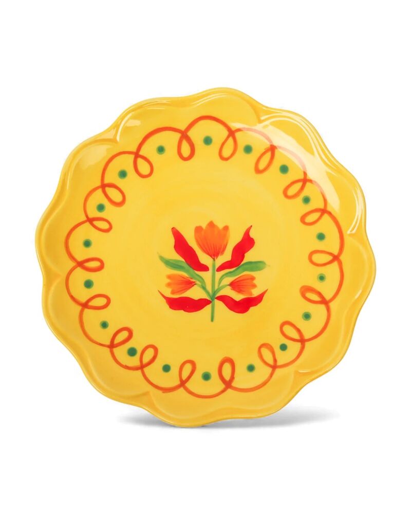 La La Land Beyond Retro Folk - Stoneware Hand Painted Plate