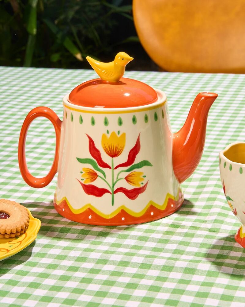 La La Land Beyond Retro Folk - Stoneware Hand Painted Teapot