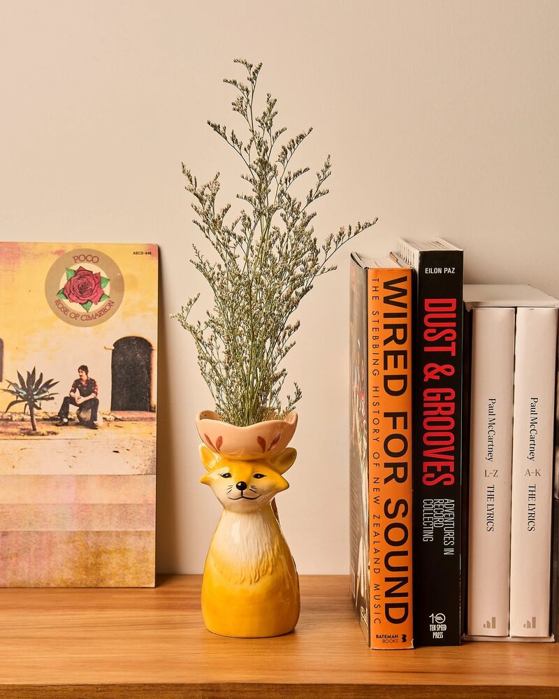 La La Land Beyond Retro Folk - Stoneware Foxy Vase