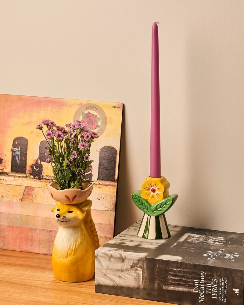 La La Land Beyond Retro Folk - Stoneware Foxy Vase