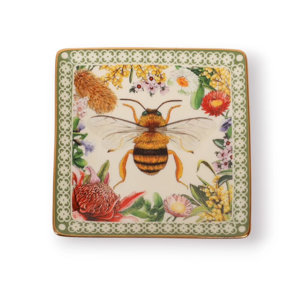 La La Land Botanical Blooms - Square Trinket Tray Bee